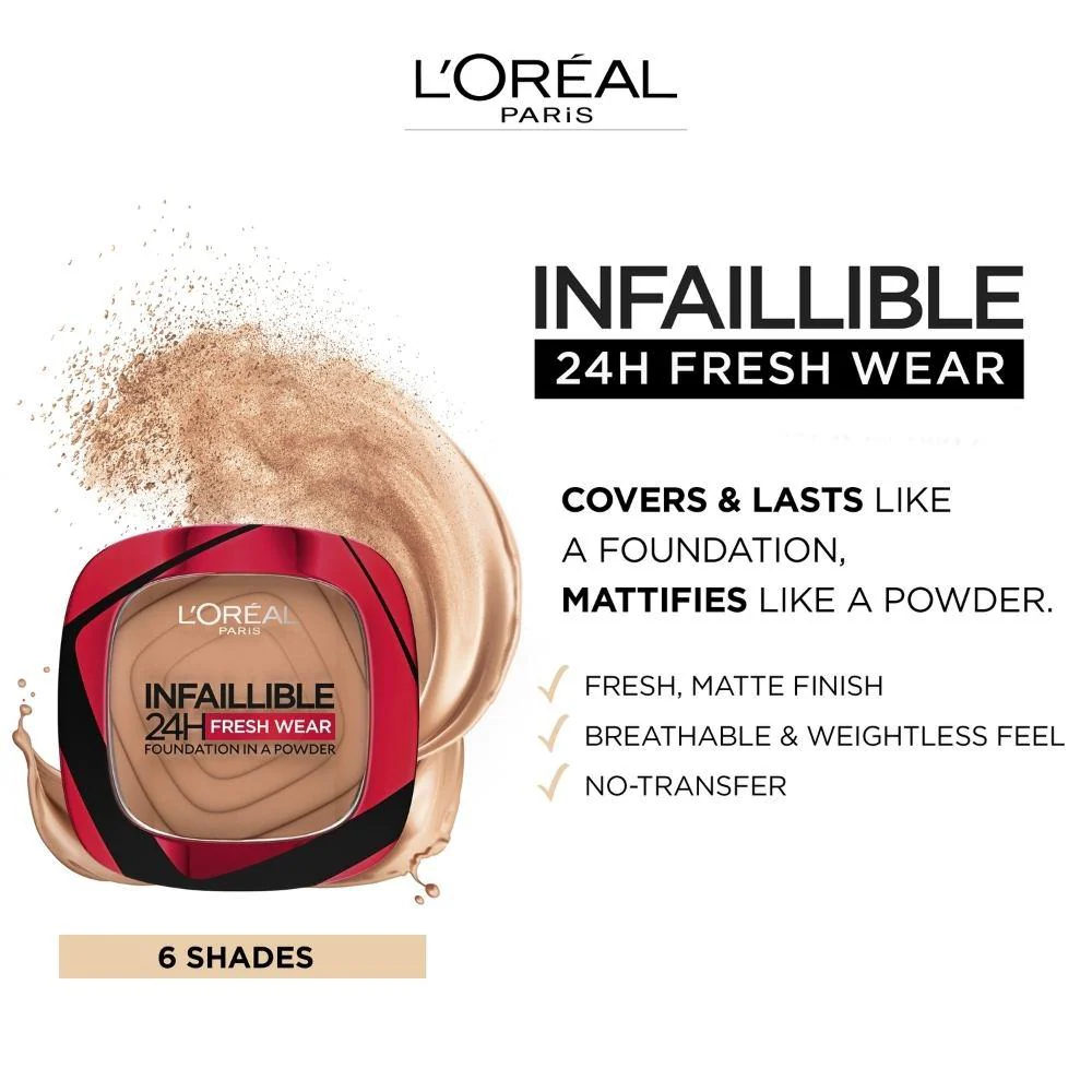 L'Oreal Infallible 24H Fresh Wear Powder Foundation - Image 4