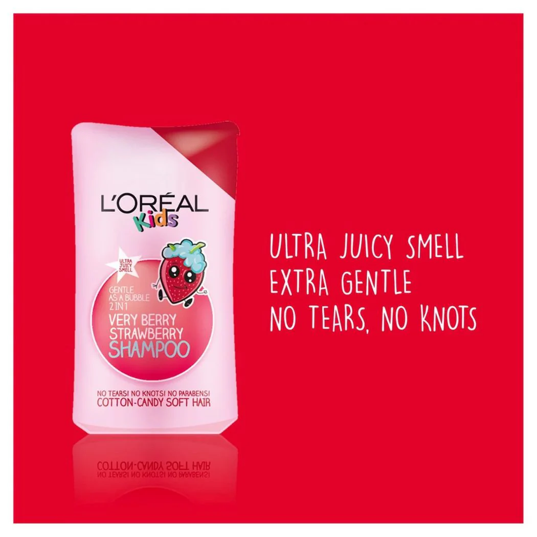 L'Oreal Kids Very Berry Strawberry 2in1 Shampoo 250ml - Image 2