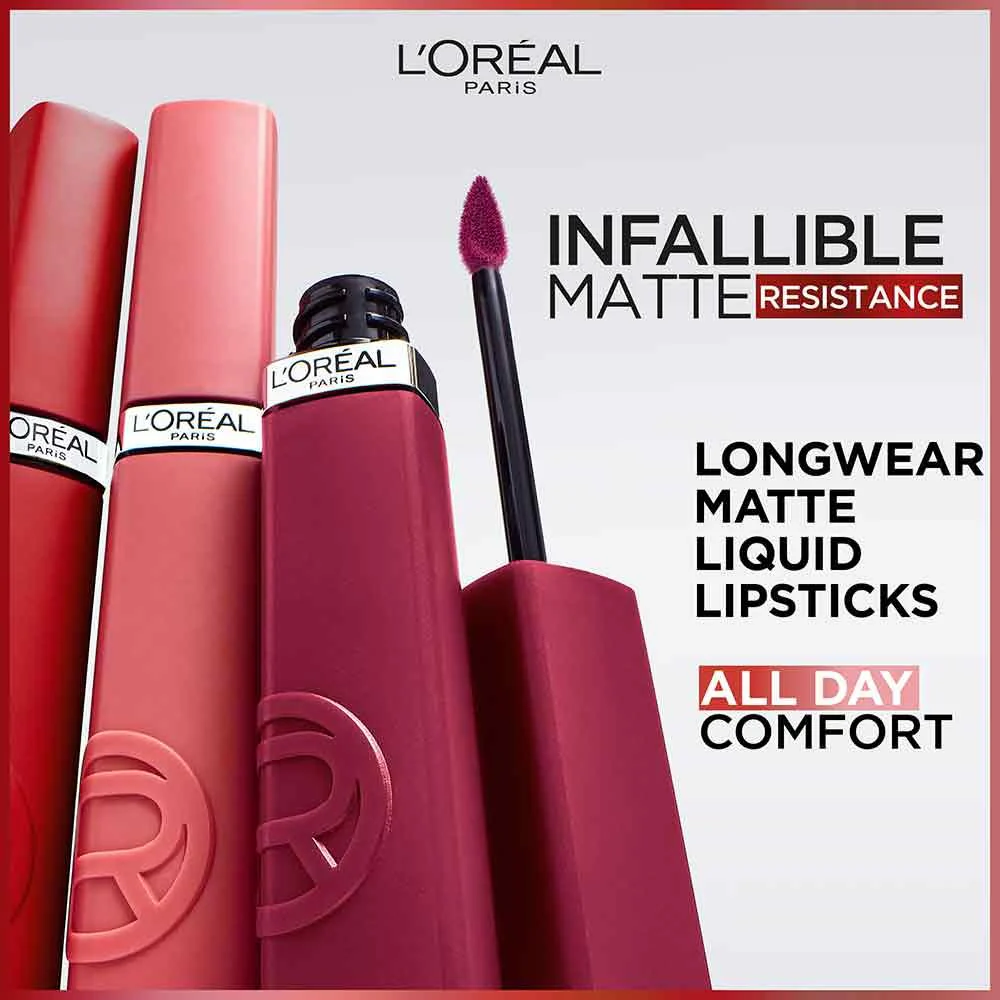 L'Oreal Matte Resistance Lip Colour 115 Snooze Your Alarm - Image 4