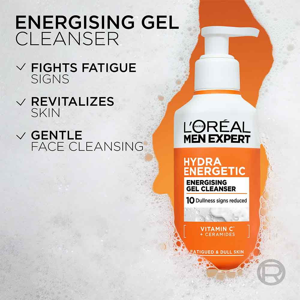 L'Oreal Men Expert Hydra Energetic Pump Cleanser 260ml - Image 4