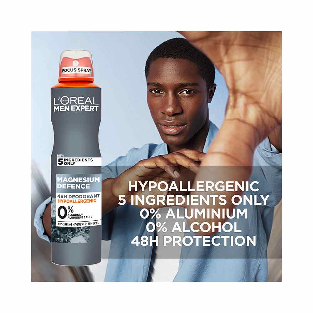 L'Oreal Men Expert Magnesium Defence Spray 250ml - Image 2