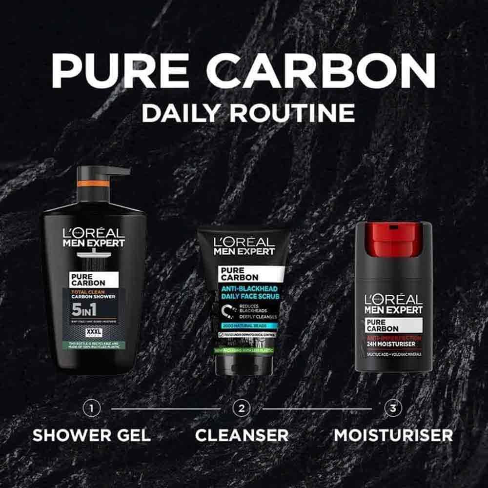 L'Oreal Men Expert Pure Carbon Total Clean 5 in 1 Shower Gel 1000ml - Image 4
