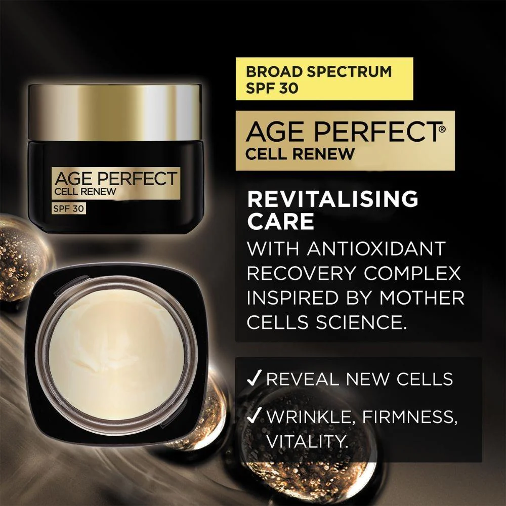 L'Oreal Paris Age Perfect Cell Renew Day Cream SPF 30 50ml - Image 8