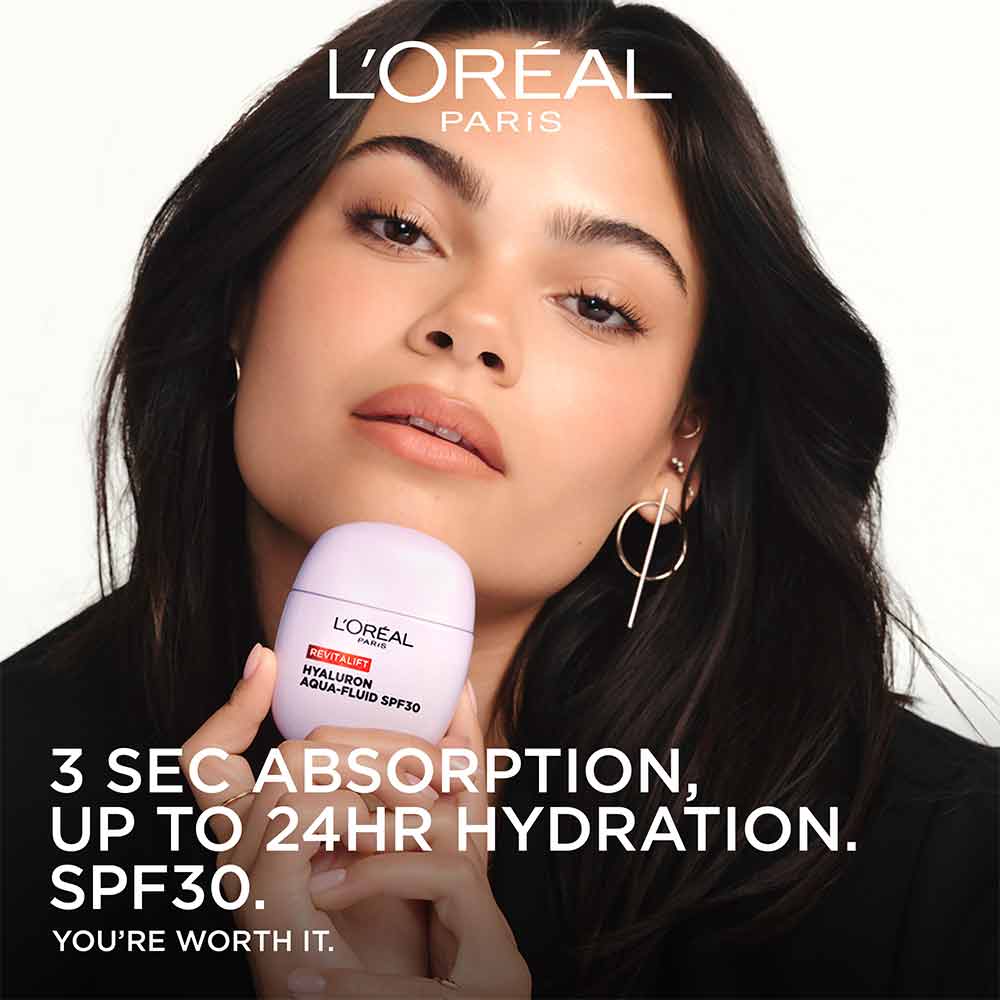 L'Oreal Paris Revitalift Filler Hyaluronic Plumping Aquafluid SPF30 40ml - Image 4