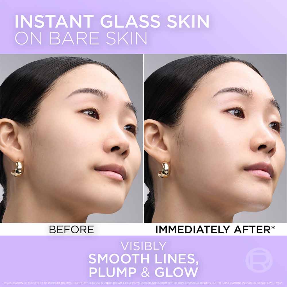 L'Oreal Paris Revitalift Filler Glass Skin Liquid Cream - Image 3