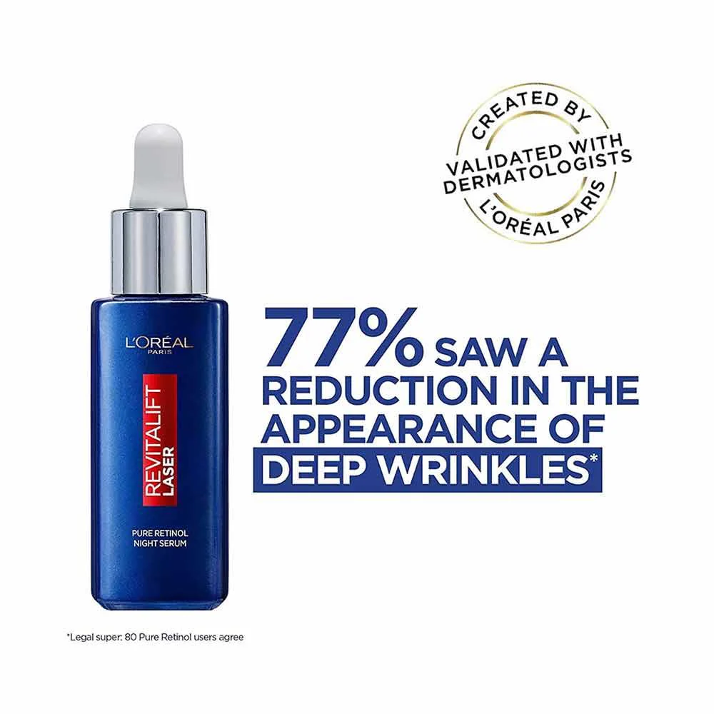 L'Oreal Paris Revitalift Laser Pure Retinol Deep Wrinkle Night Serum 30ml - Image 2