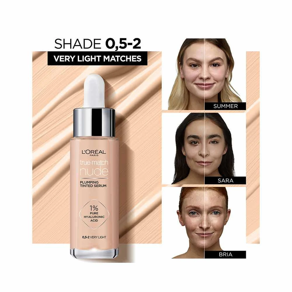 L'Oreal True Match Nude Plumping Tinted Serum 2-3 Light - Image 8