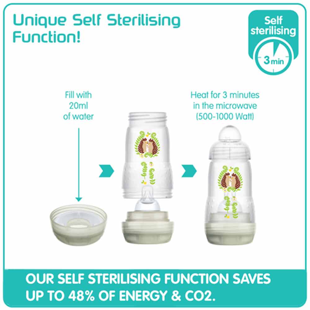 MAM Easy Start Anti-Colic Bottle 2m+ 260ml Pack of 3 Cream - Image 4