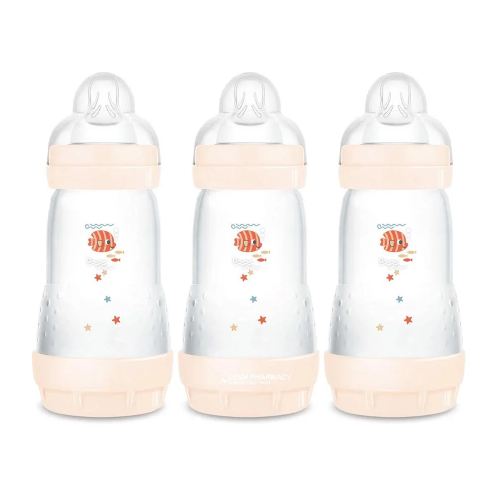 MAM Easy Start Anti-Colic Bottle 2m+ 260ml Pack of 3 - Light Pink