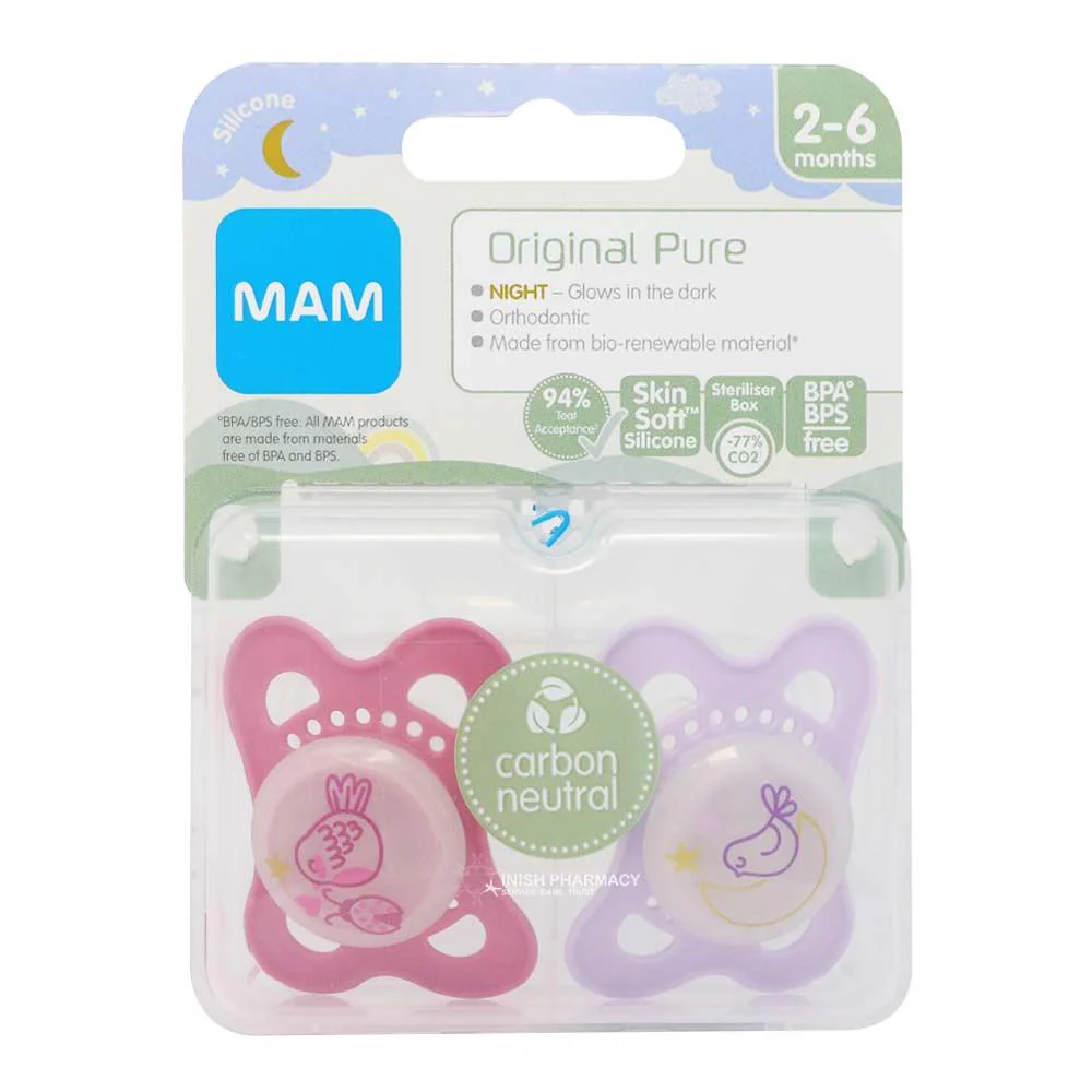Mam Pure Night 2-6M Soother 2 Pack - Image 2