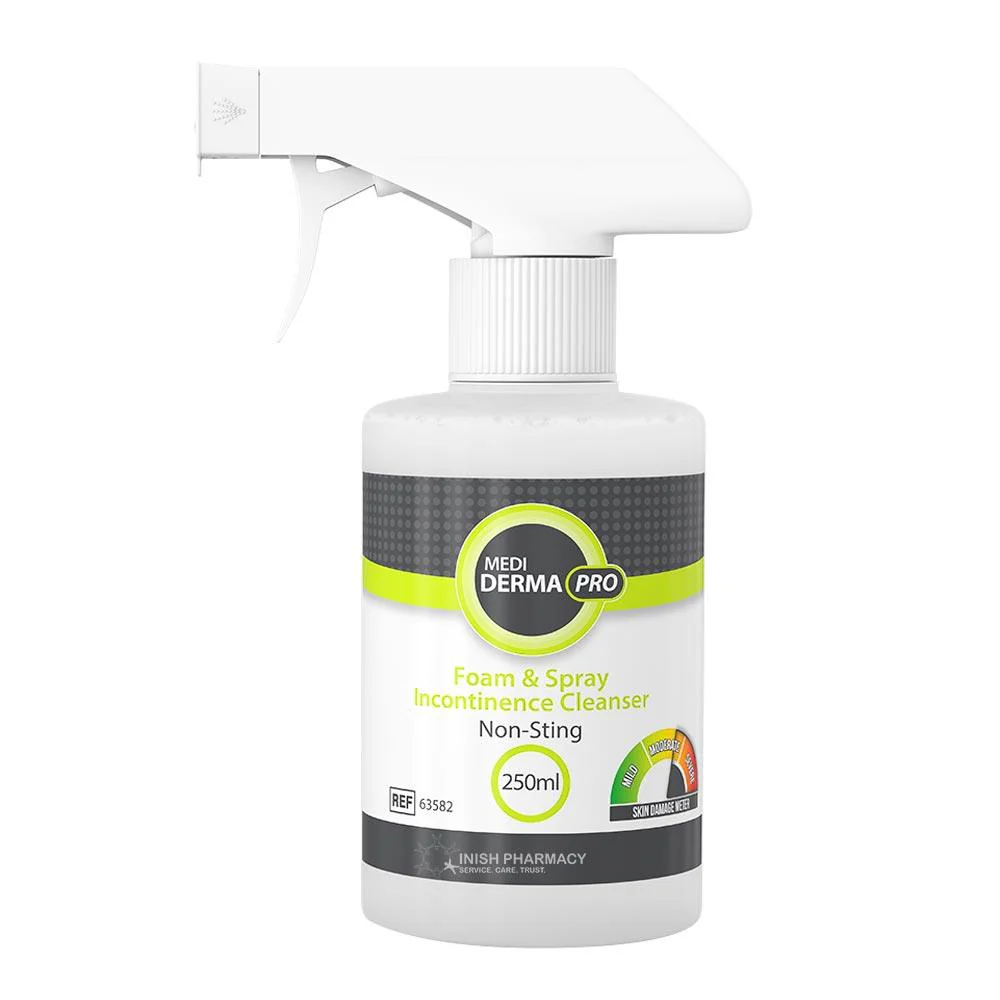 Medi Derma Pro Foam & Spray Incontinence Cleanser Non-Sting 250ml