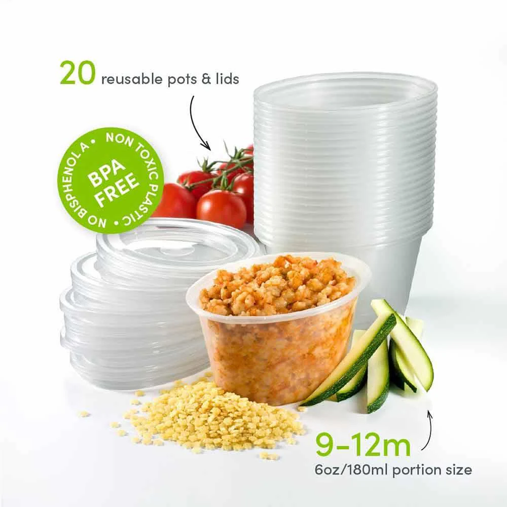 Mummy Cooks 9 Months+  Weaning Set Reusable Pots & Lids 20 Pack - Image 2