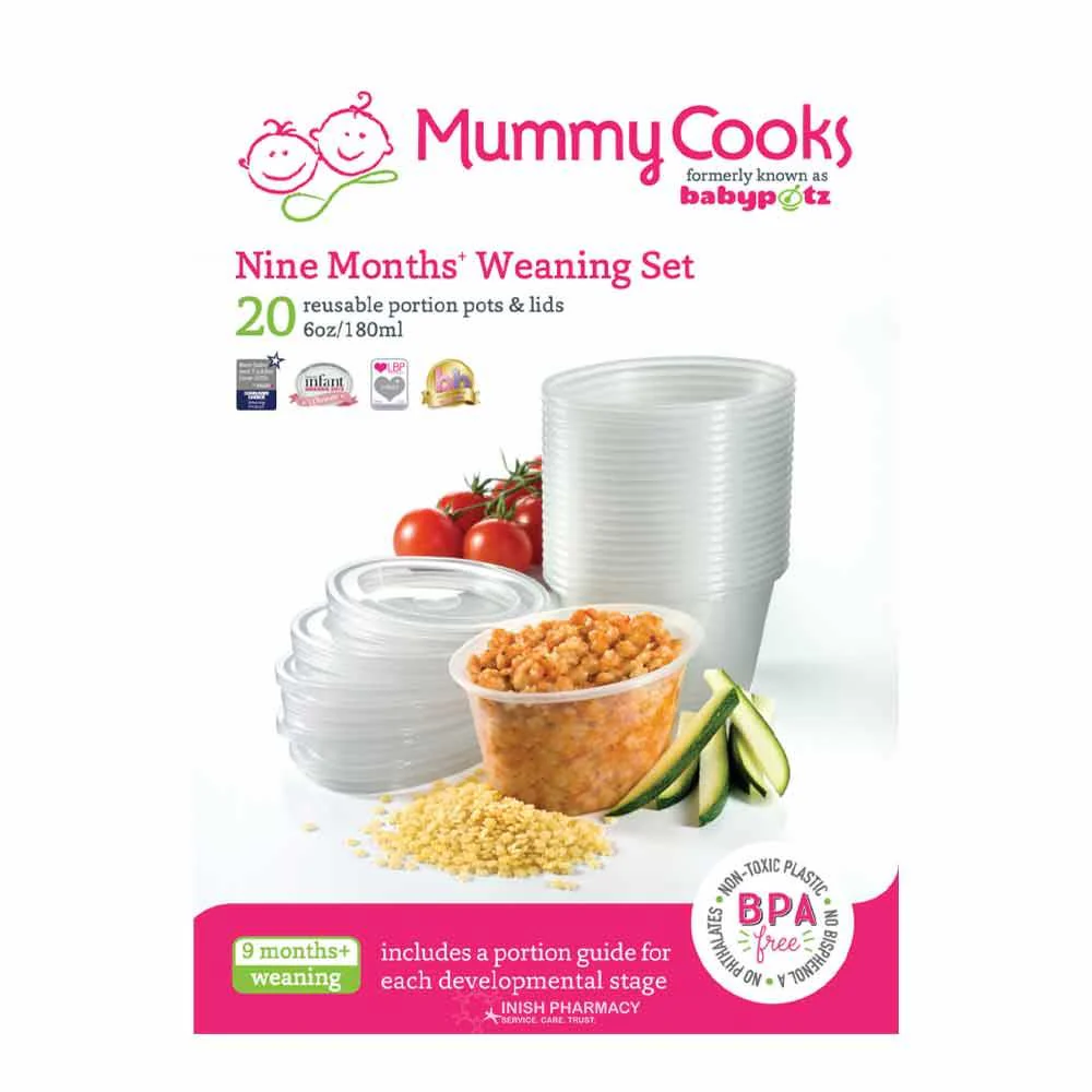 Mummy Cooks 9 Months+  Weaning Set Reusable Pots & Lids 20 Pack - Image 4