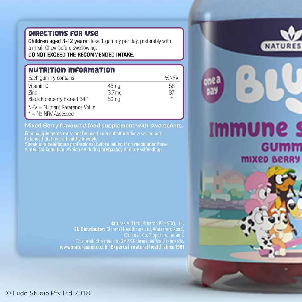 Natures Aid Bluey Immune Support Gummies 30 Pack - Image 5