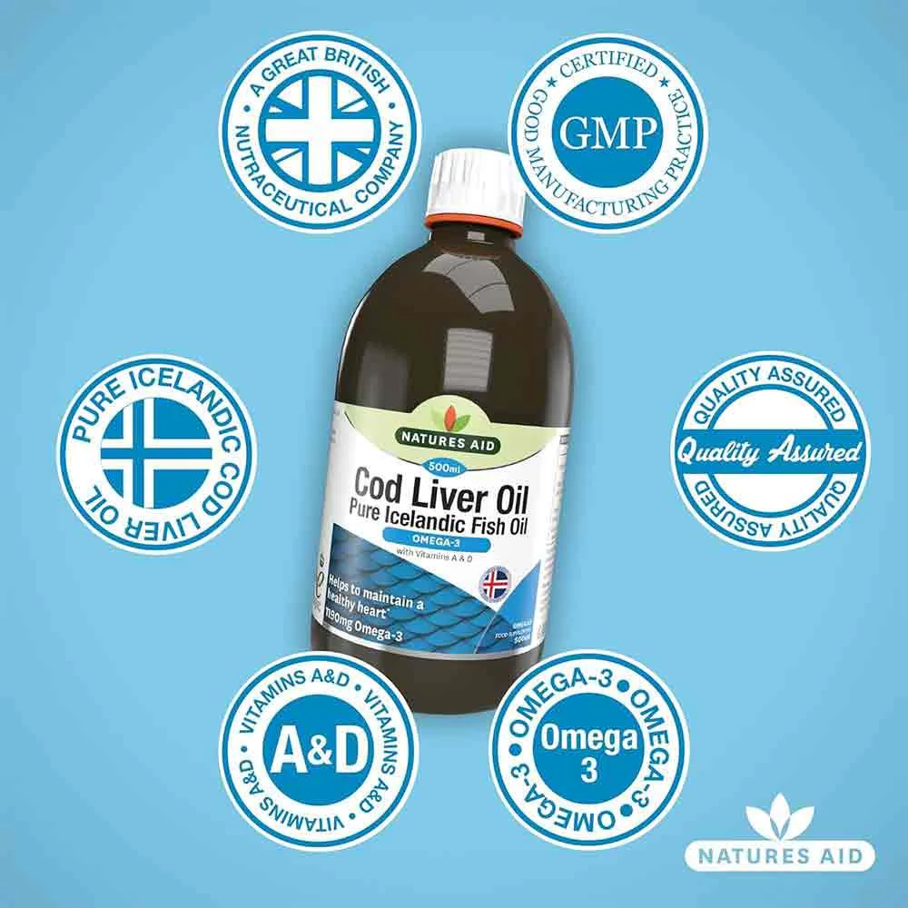 Natures Aid Cod Liver Oil 500ml - Image 3