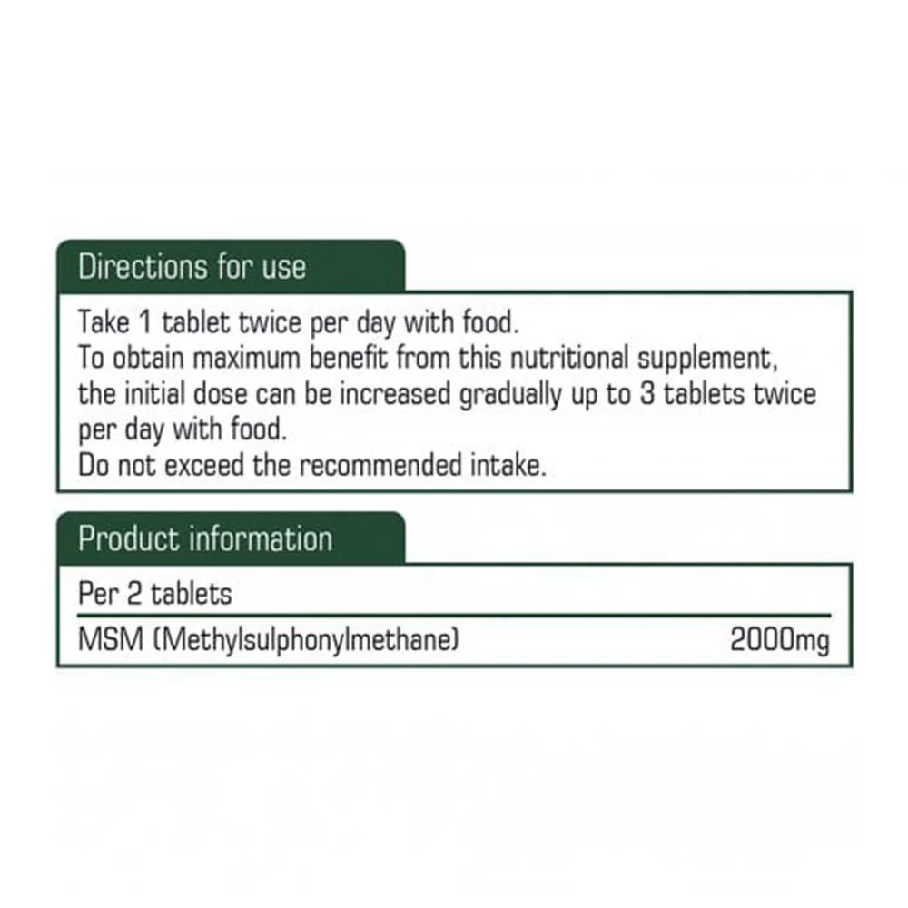 Natures Aid MSM Methylsulphonylmethane 1000mg 90 Tablets - Image 3
