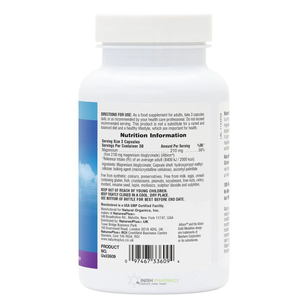 Natures Plus Magnesium Glycinate 90 Capsules - Image 3