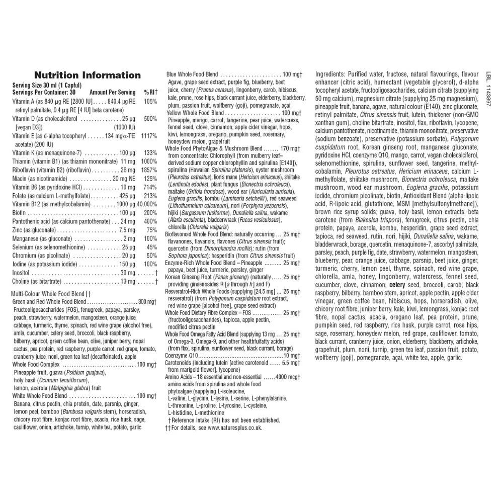 Natures Plus Source of Life Gold Multi-Vitamin Liquid 900ml - Image 6