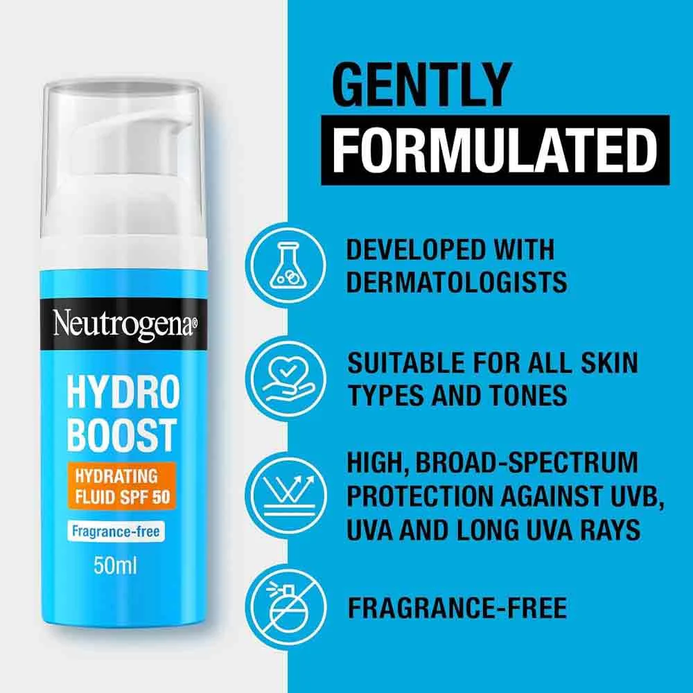 Neutrogena Hydro Boost Hyaluronic Acid SPF50 Hydrating Fluid 50ml - Image 7