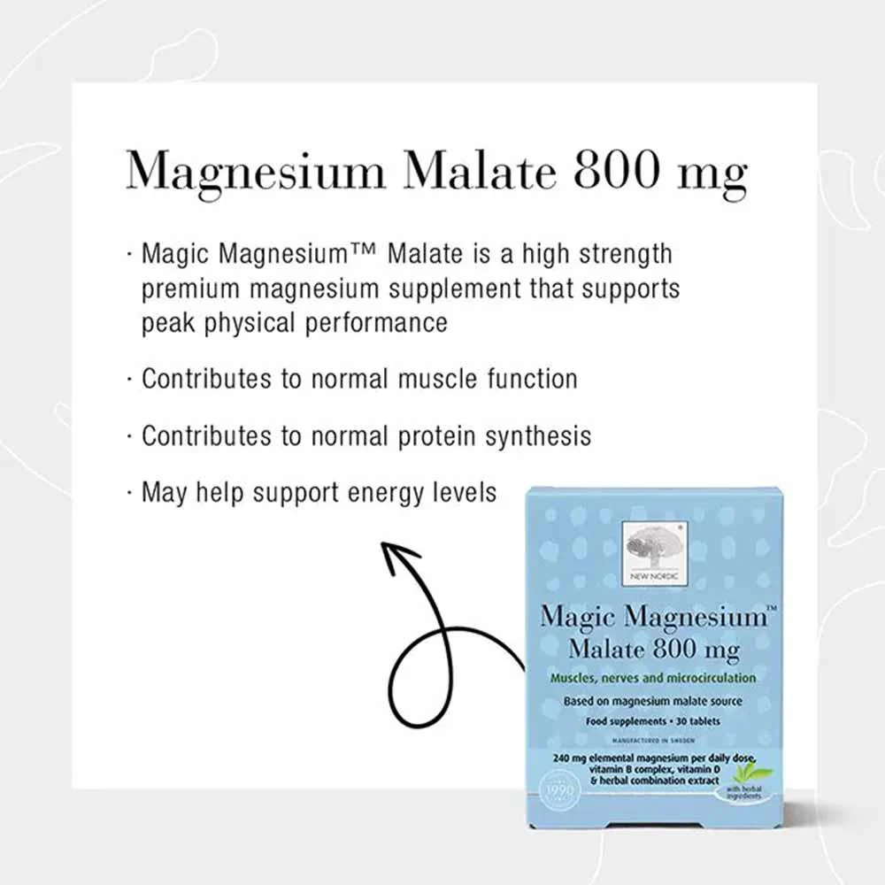 New Nordic Magic Magnesium Malate 800mg 60 Tablets - Image 3