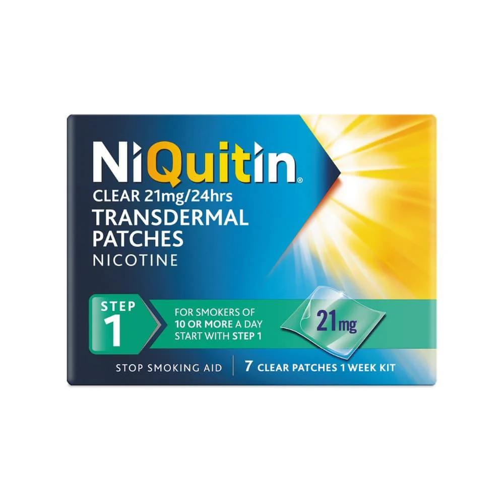 NiQuitin Clear 21mg Nicotine Patches Step 1