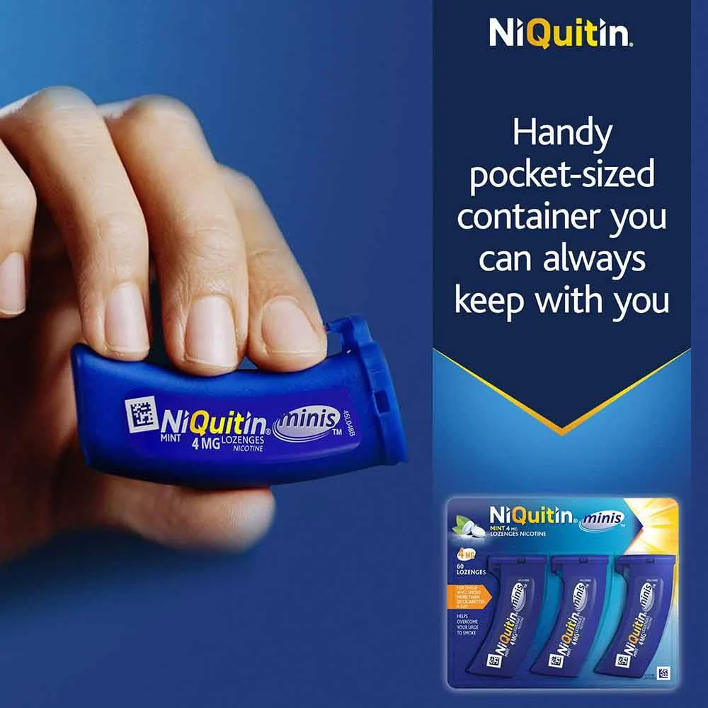 NiQuitin Mini 2mg Mint Nicotine Lozenges 100 Pack - Image 2