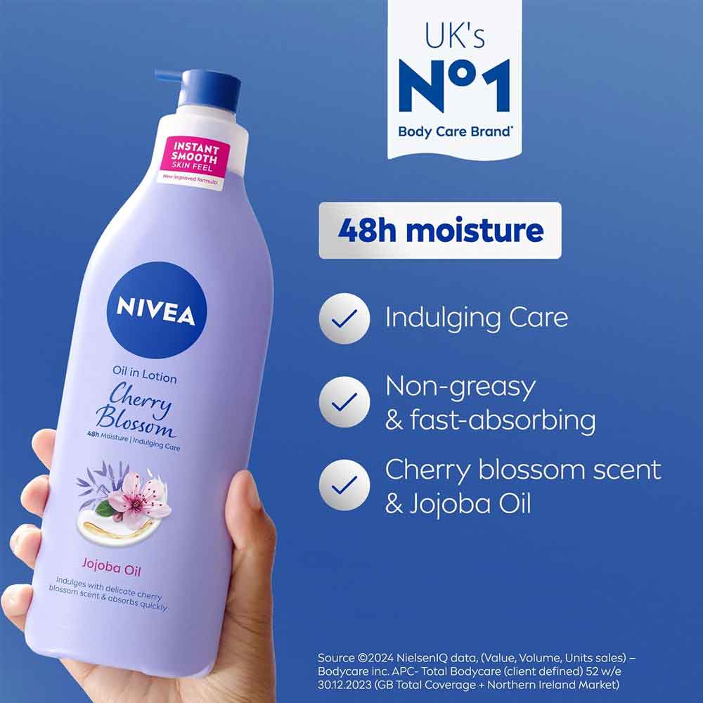 Nivea Cherry Blossom & Jojoba Oil Body Lotion 400ml - Image 5