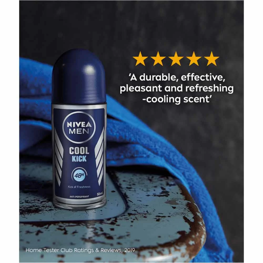 Nivea Men Cool Kick Anti-Perspirant Roll-On 50ml - Image 2