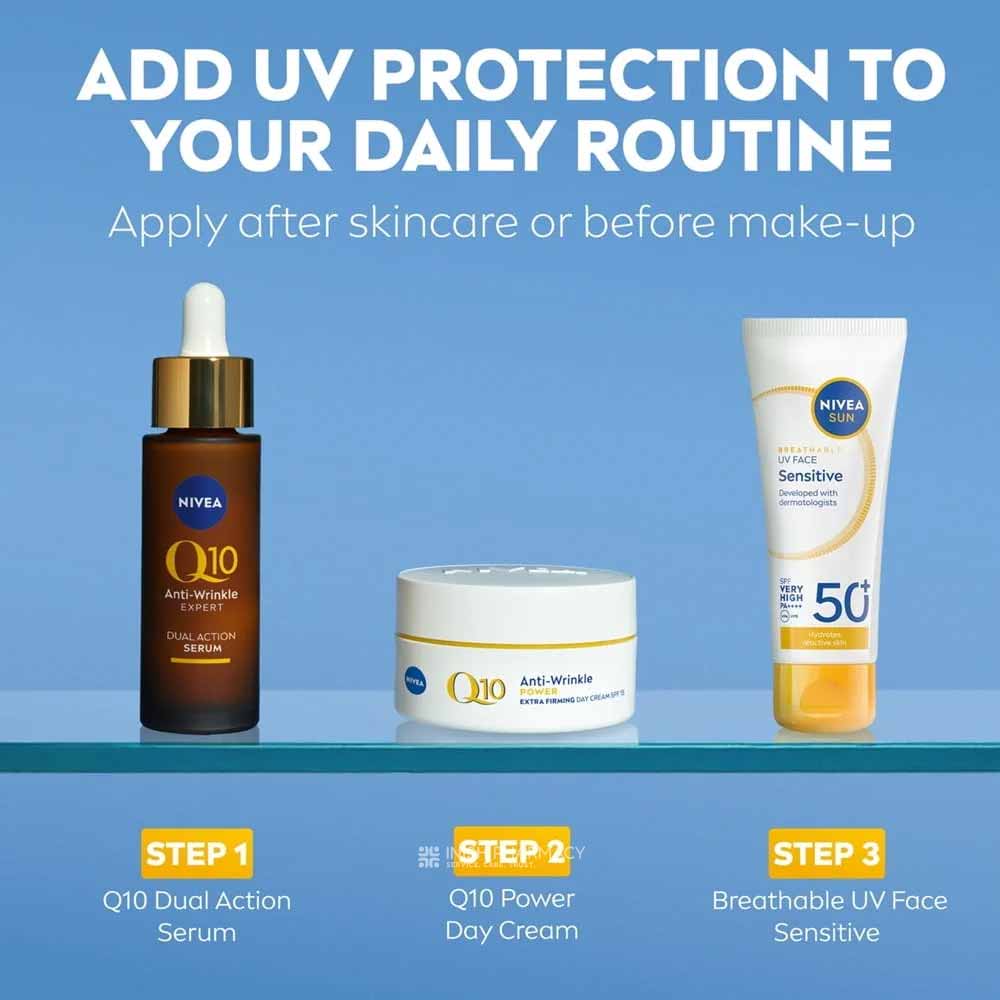 Nivea Sun UV Face Sensitive Cream SPF50 40ml - Image 4
