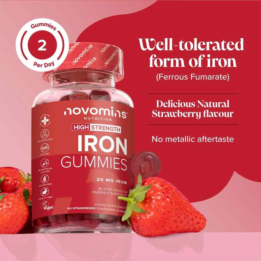 Novomins Nutrition High Strength Iron Gummies 60 Pack - Image 2