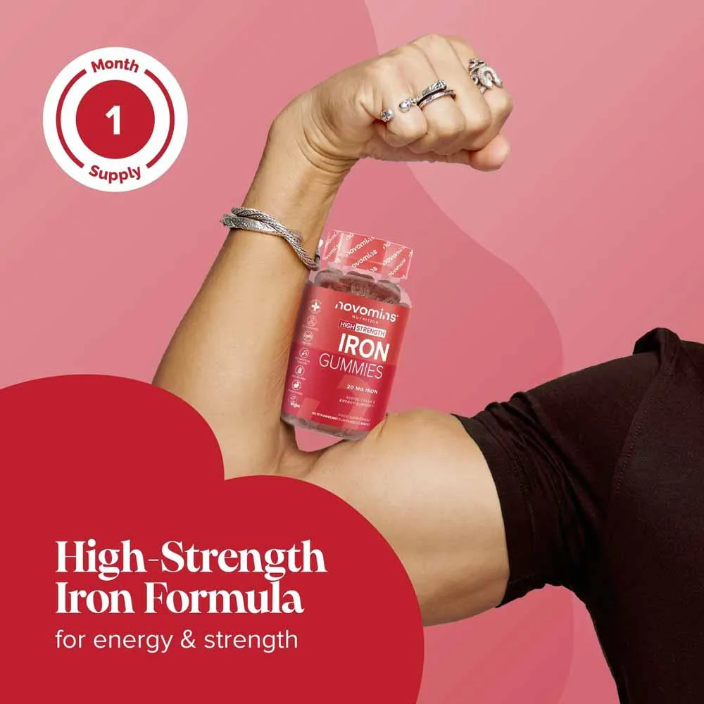 Novomins Nutrition High Strength Iron Gummies 60 Pack - Image 3