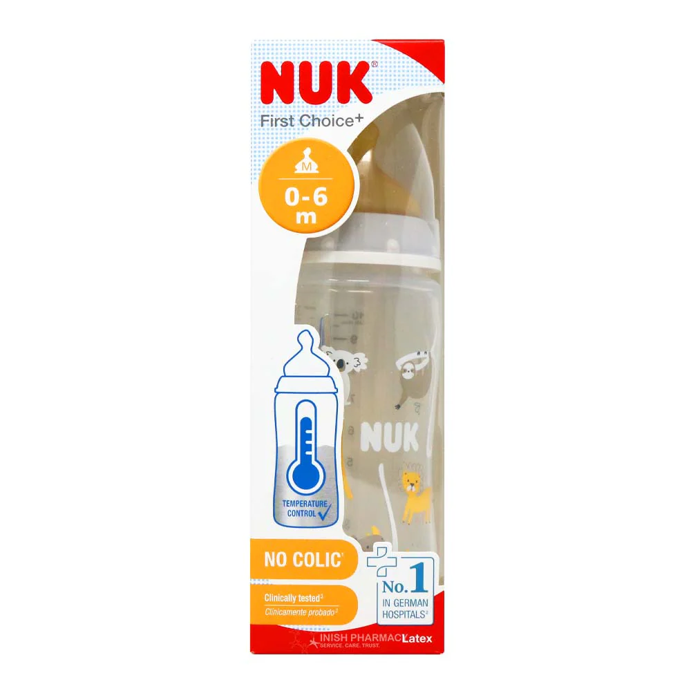 NUK First Choice Latex Baby Bottle Temperature Control Size 1 0-6m 300ml - Image 3