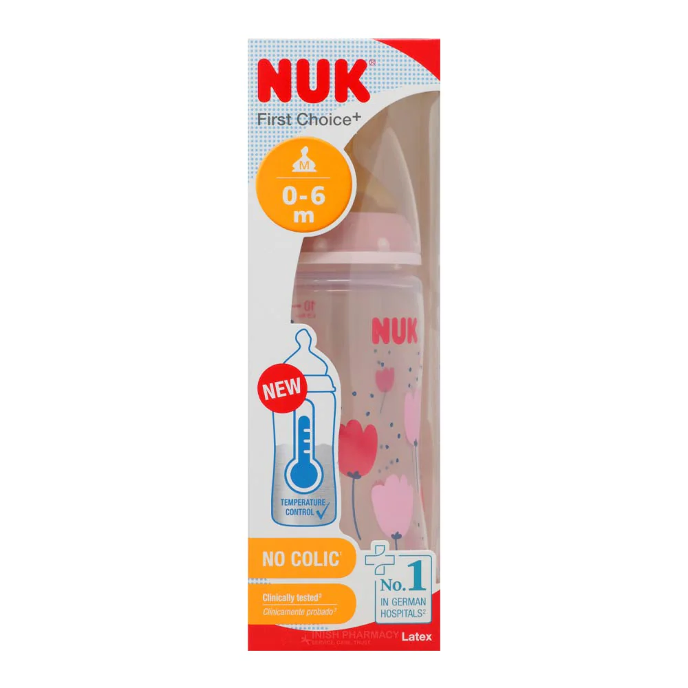 NUK First Choice Latex Baby Bottle Temperature Control Size 1 0-6m 300ml - Image 5