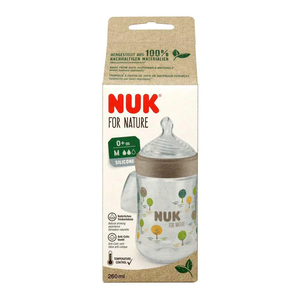 NUK For Nature Silicone Feeding Bottle 0+Months 260ml