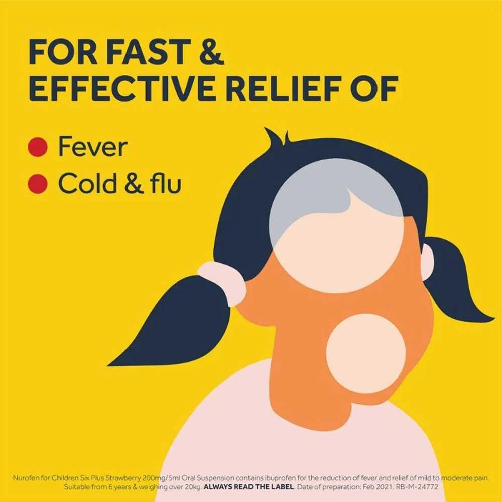 Nurofen For Children Six Plus Strawberry 200ml - Image 4