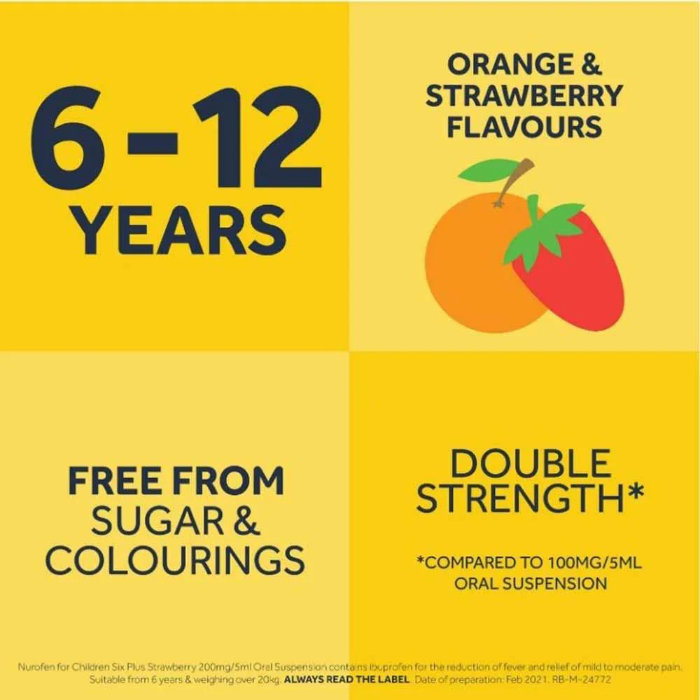 Nurofen For Children Six Plus Strawberry 200ml - Image 5