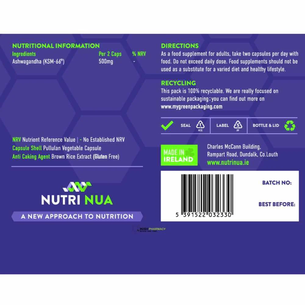 Nutri Nua Ashwagandha KSM-66 500mg 60 Capsules - Image 3