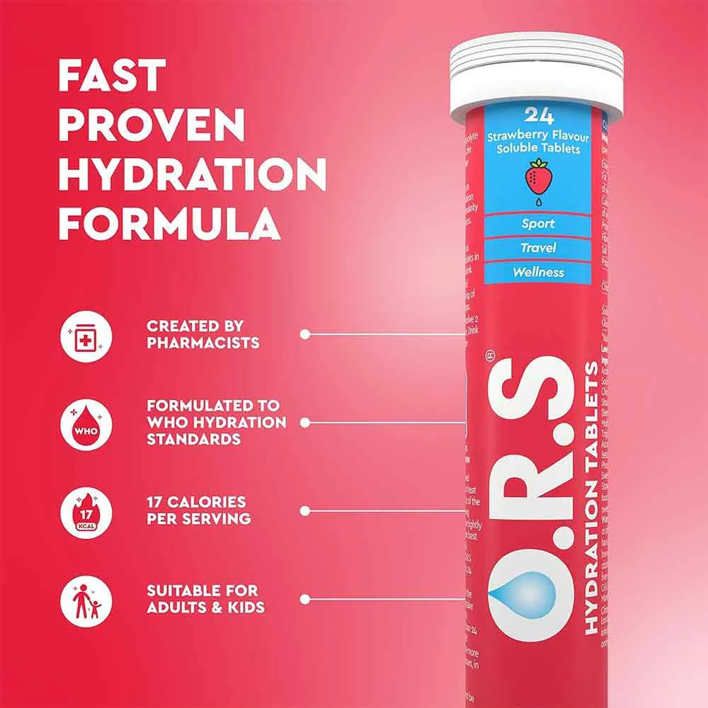 O.R.S. Hydration Tablets Strawberry Flavour 24 Pack - Image 2
