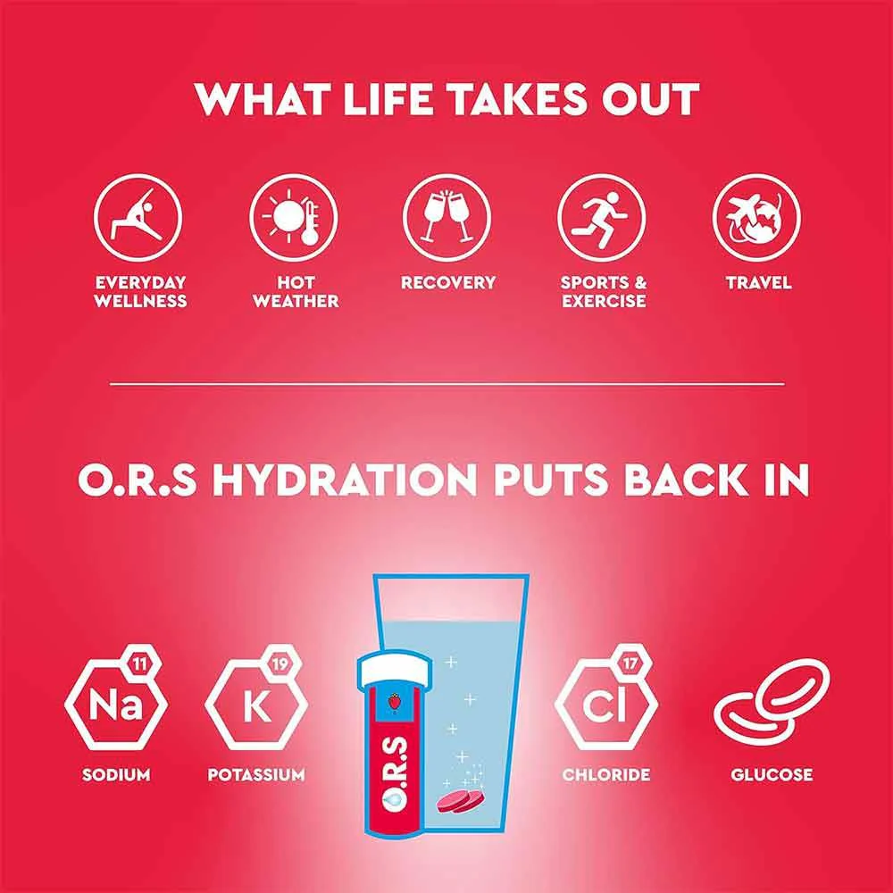 O.R.S. Hydration Tablets Strawberry Flavour 24 Pack - Image 4