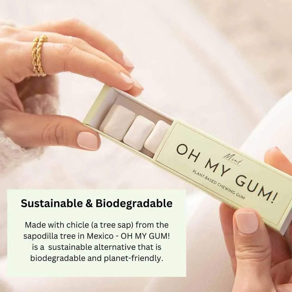 Oh My Gum! Mint Flavoured Plant Based Chewing Gum 10 Pieces - Image 3