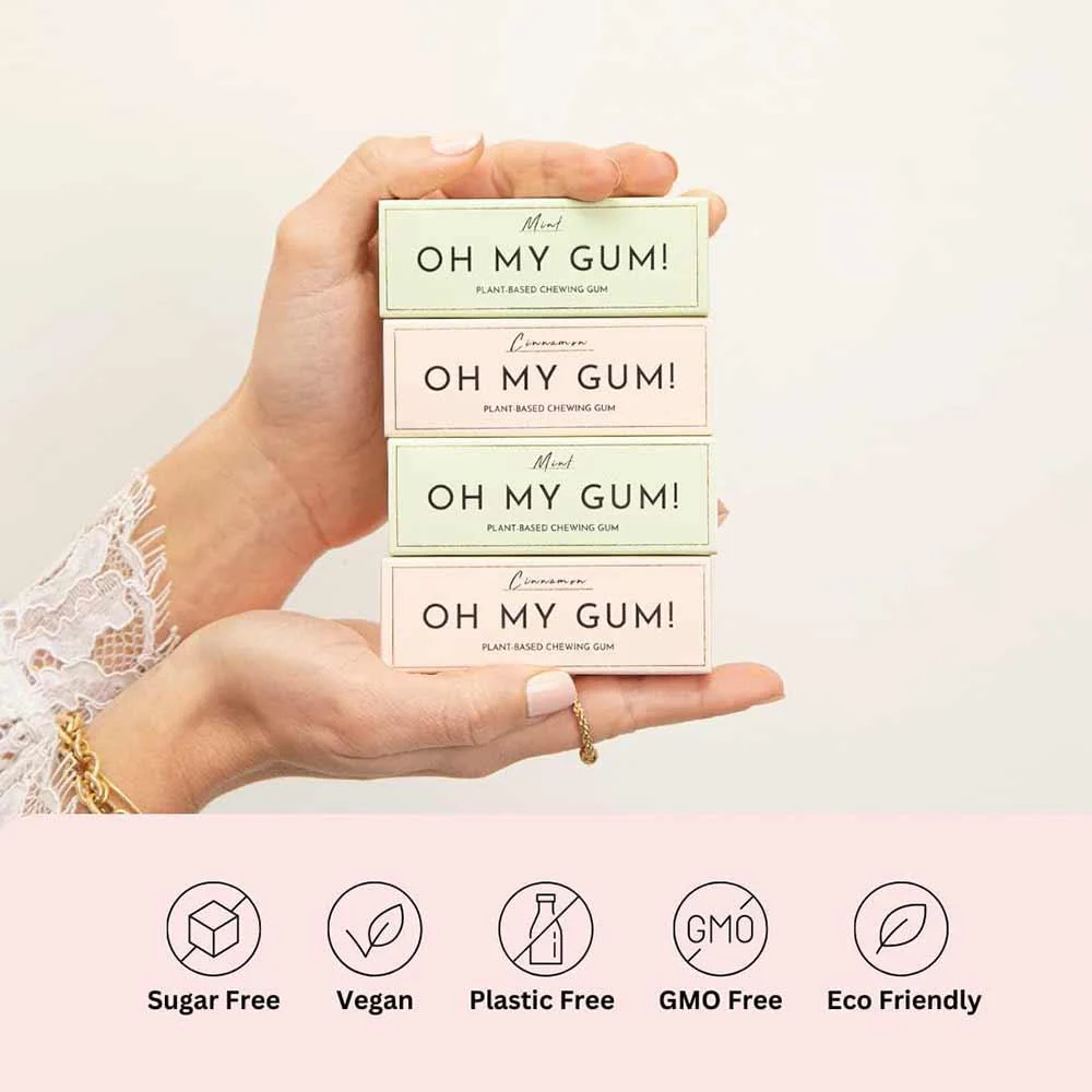 Oh My Gum! Mint Flavoured Plant Based Chewing Gum 10 Pieces - Image 5
