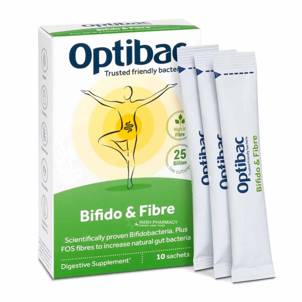 Optibac Probiotics 25 Billion Bifidobacteria & Fibre 10 Sachets - Image 2
