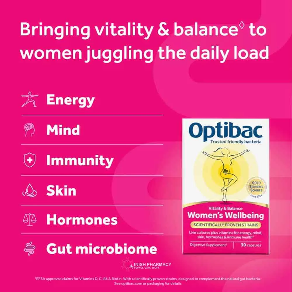 OptiBac Probiotics Women's Wellbeing 30 Capsules - Image 3