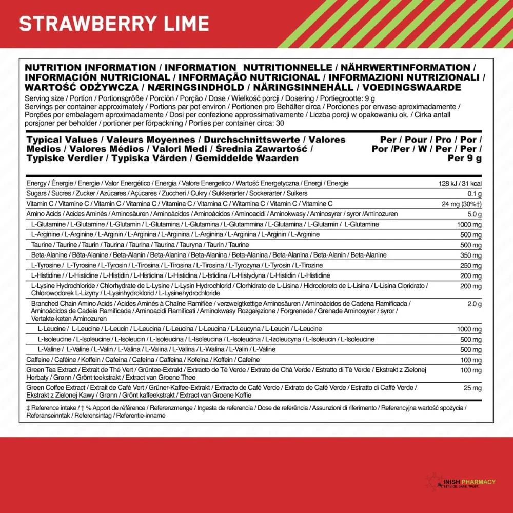 Optimum Nutrition Amino Energy Strawberry & Lime 270g - Image 2