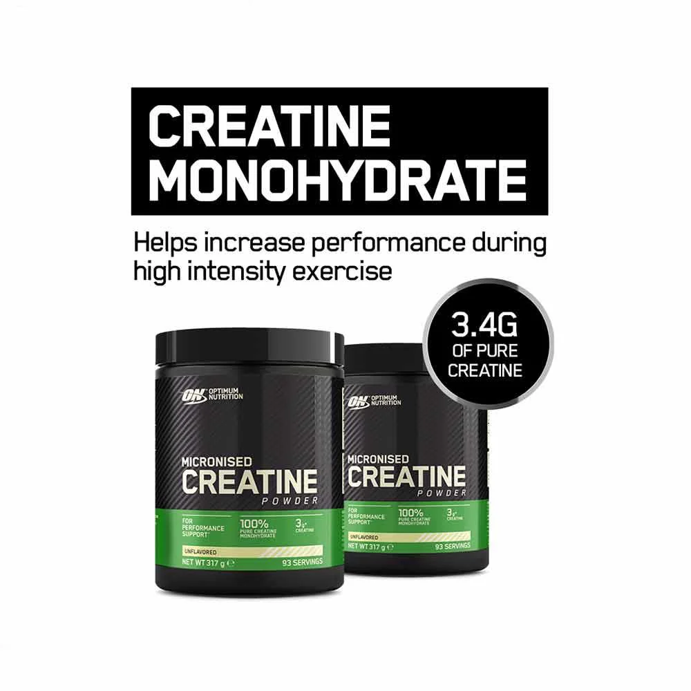 Optimum Nutrition Micronised Creatine Powder Unflavoured 93 Servings 317g - Image 2