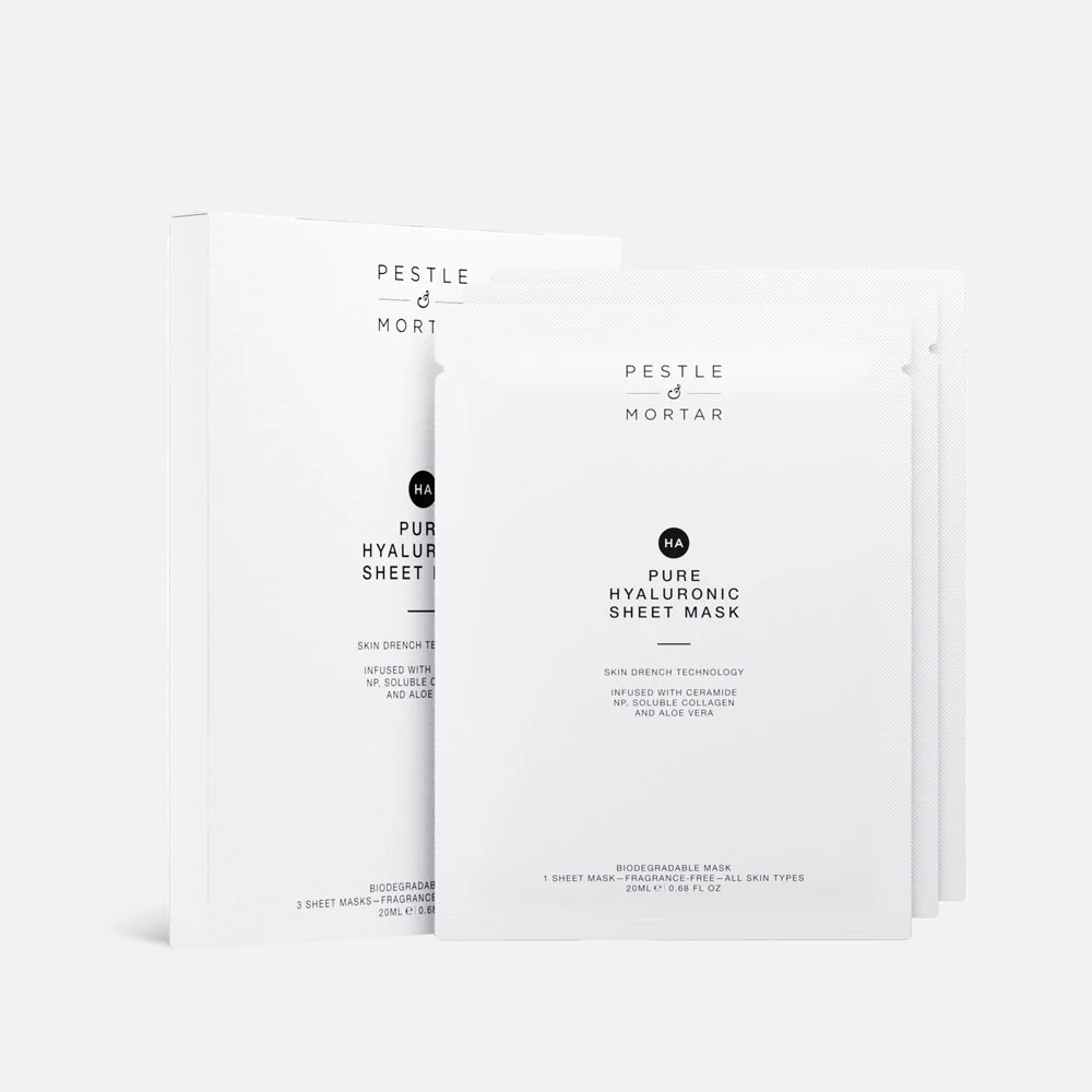 Pestle & Mortar Pure Hyaluronic Sheet Mask 3 Pack - Image 3