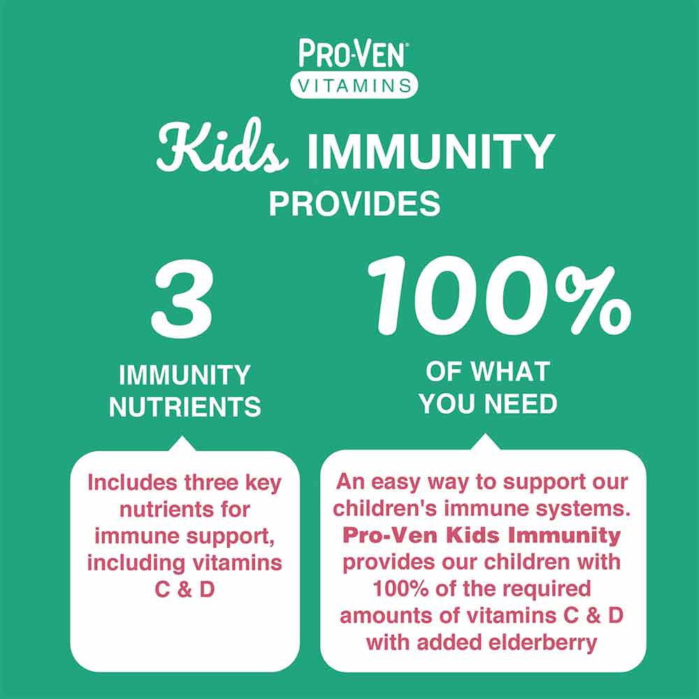 Pro-Ven Vitamins Kids Immunity Mixed Berry Flavour 60 Chewables - Image 3