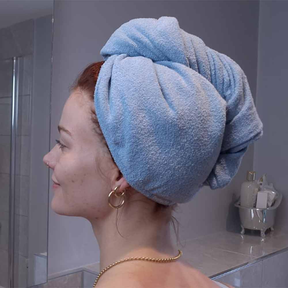 Protecht Dry Plus Super Absorbent Hair Towel Blue Fog - Image 4