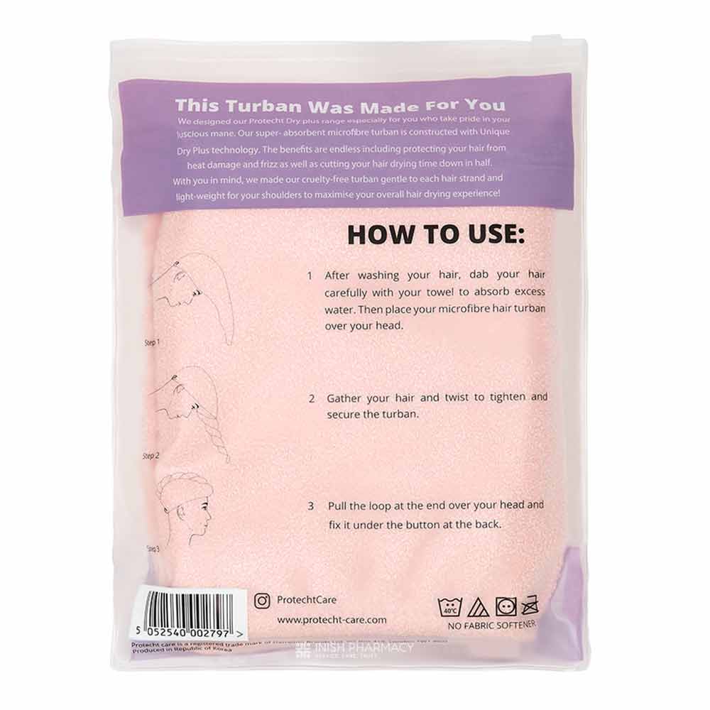 Protecht Dry Plus Super Absorbent Hair Turban Gossamer Pink - Image 2