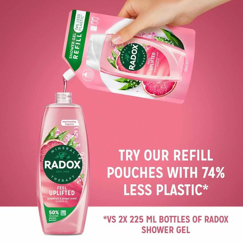 Radox Shower Feel Uplifted Pink Grapefruit & Ginger Shower Gel 225ml - Image 4